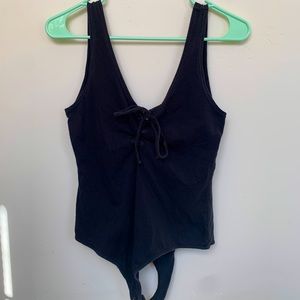 Me To We Bodysuit w/ Tie Front Detail